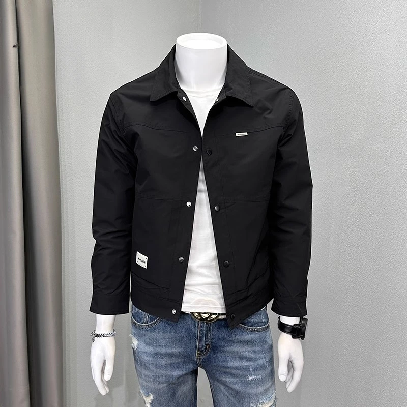 真维斯秋季新款夹克男士外套潮牌休闲翻领潮流百搭修身男上衣