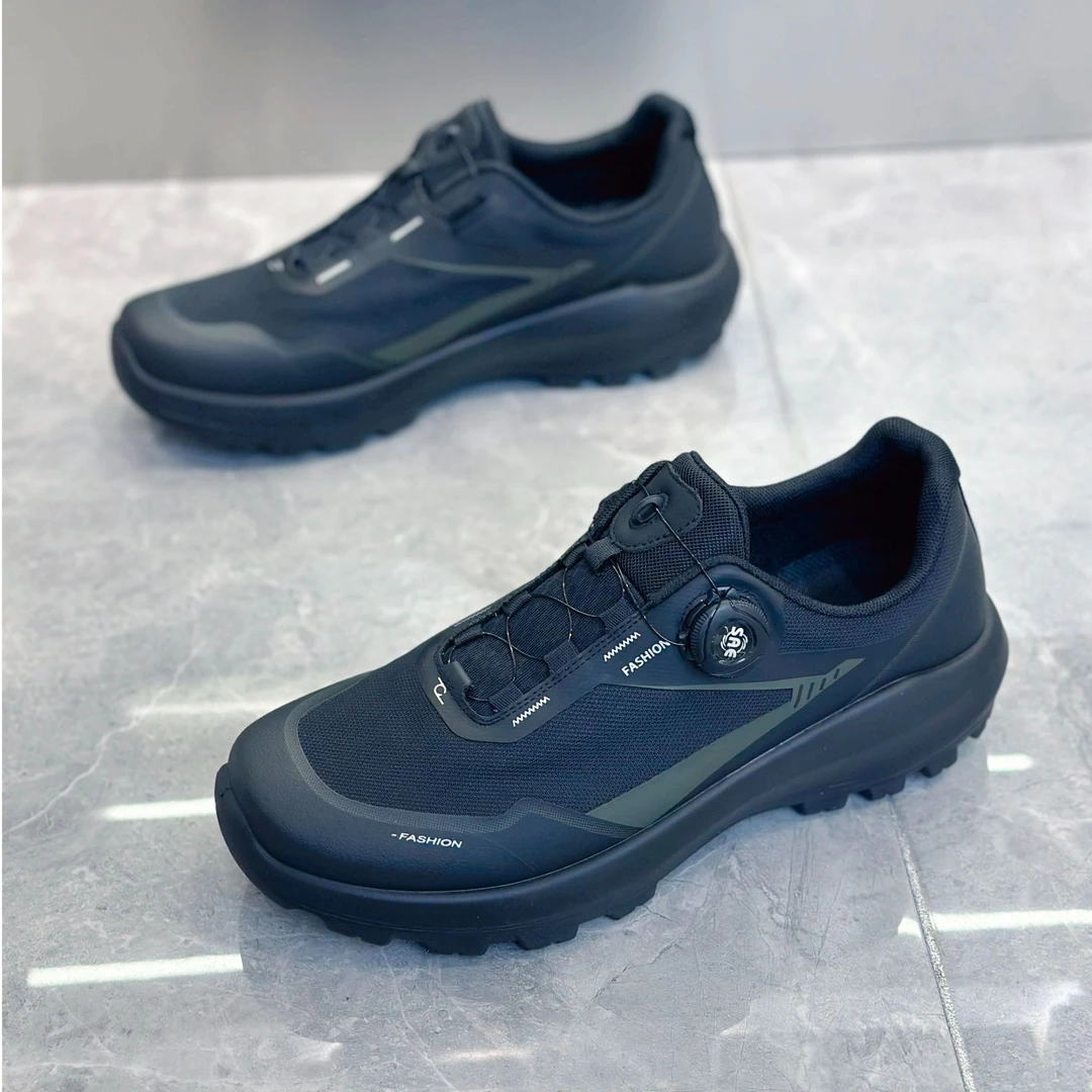 SGO新款休闲鞋时尚百搭潮流男士透气通勤健步软底户外黑色运动鞋