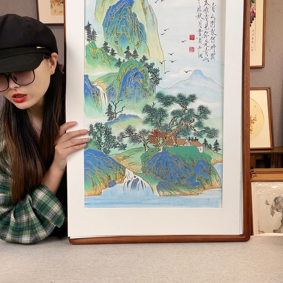 书法手绘带框尺寸：53*103