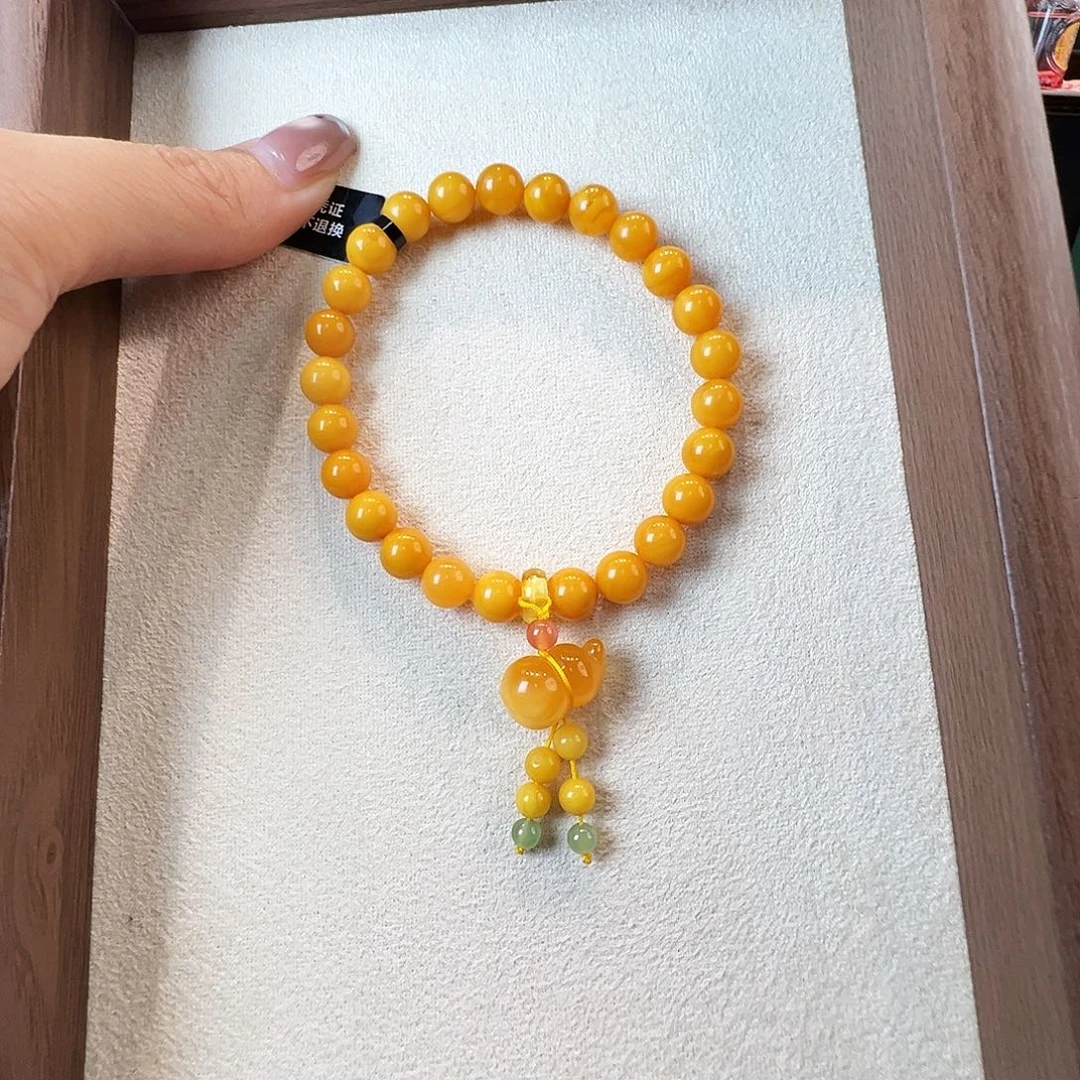 未镶嵌蜜蜡手链蜜蜡7.6mm