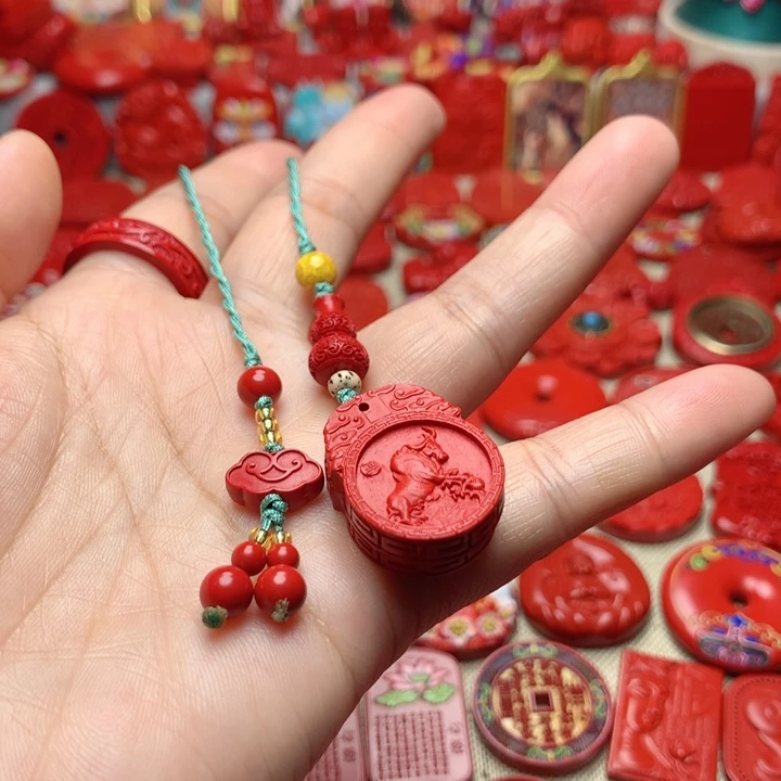 天然辰砂工艺品朱砂手机坠