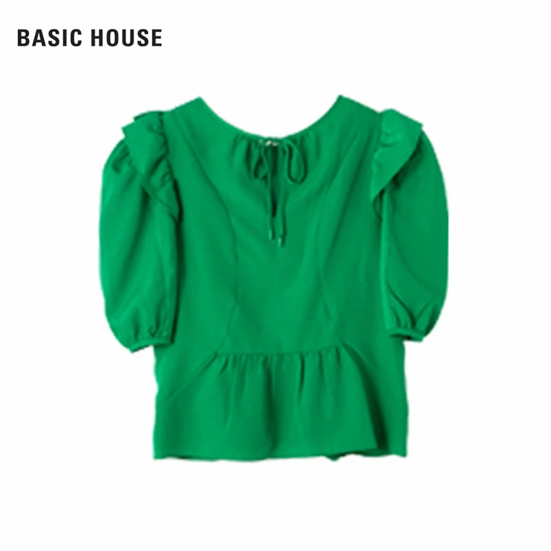 Basic House/百家好时尚休闲女式衬衫BJ2229-HVBL328DGE