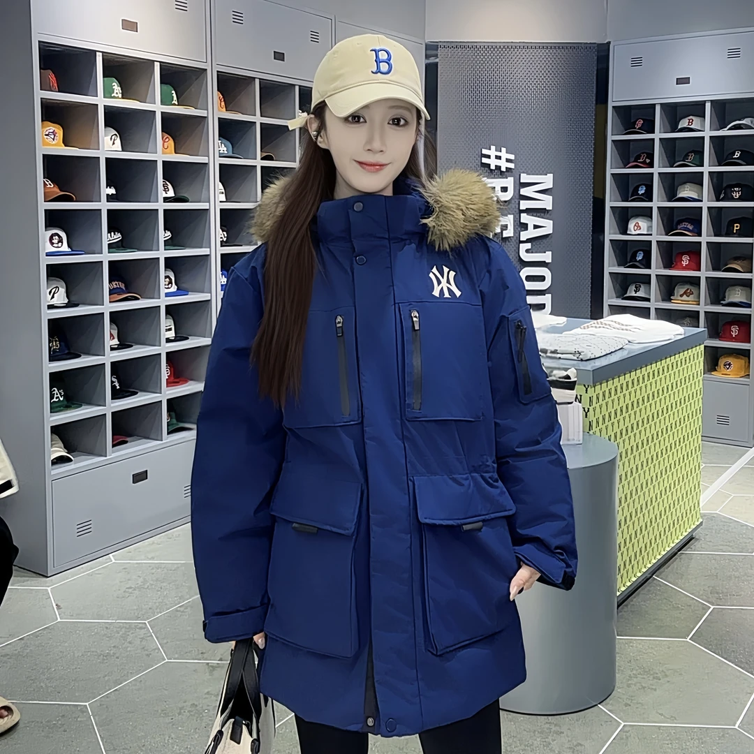 NY联名款派克棉服男女同款时尚休闲百搭外套中长款 215晴晴