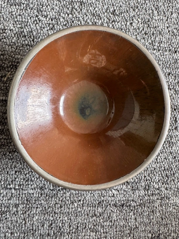 柿红釉茶盏磨口杯