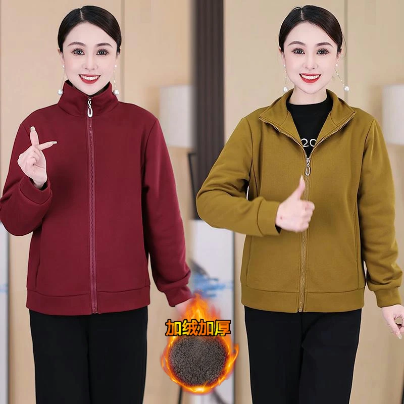 北极绒上衣女2024秋冬新款韩版时尚百搭休闲长袖大码洋气加绒上衣