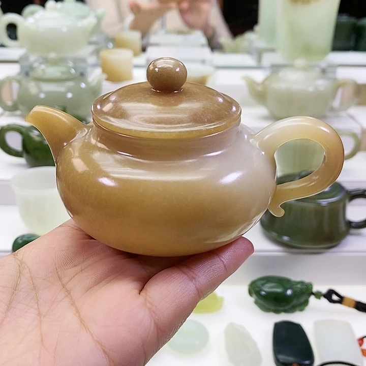 未镶嵌和田玉挂件心****3茶壶