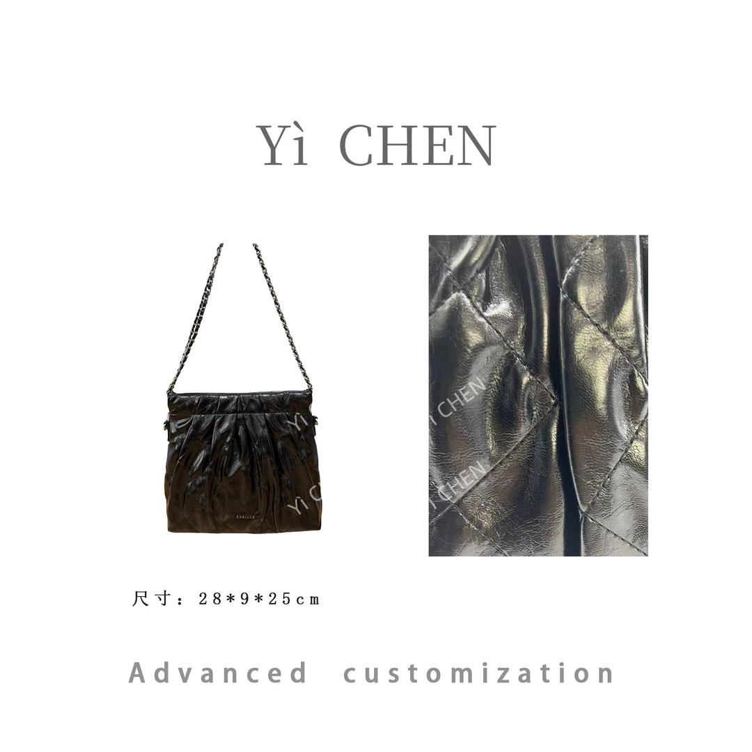 【Yì CHEN】QYX-81445-黑色 简约时尚女士新款轻奢单肩斜跨包