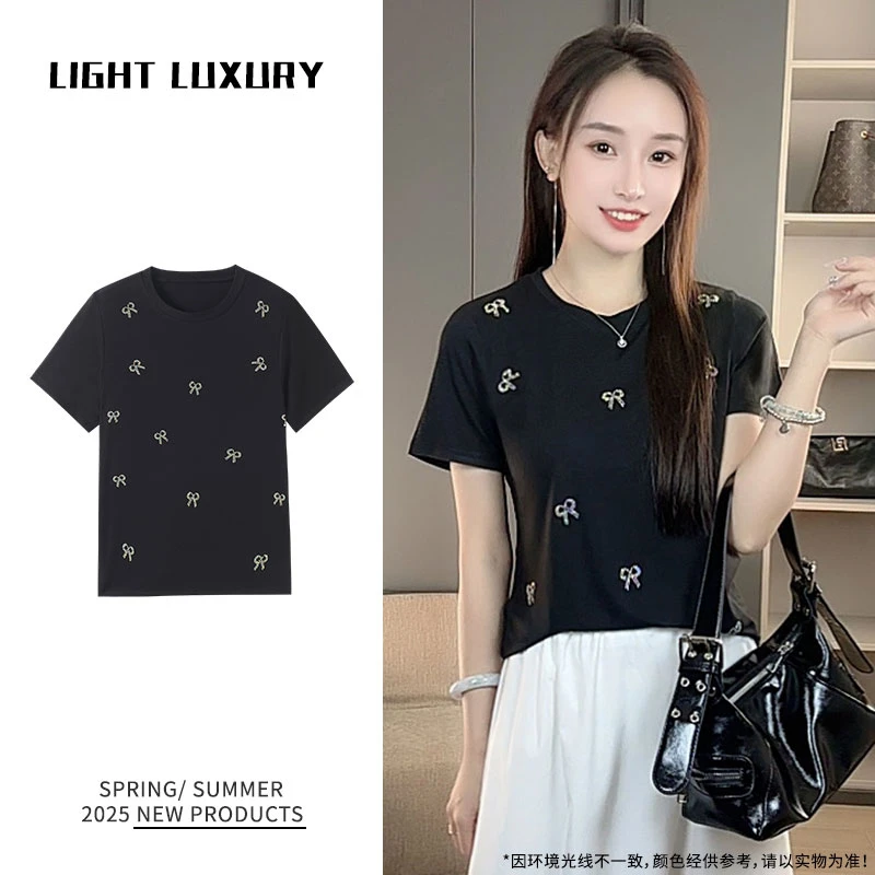 E0984新款莱赛尔蝴蝶T恤女FYZ-YQ131-1【娇】