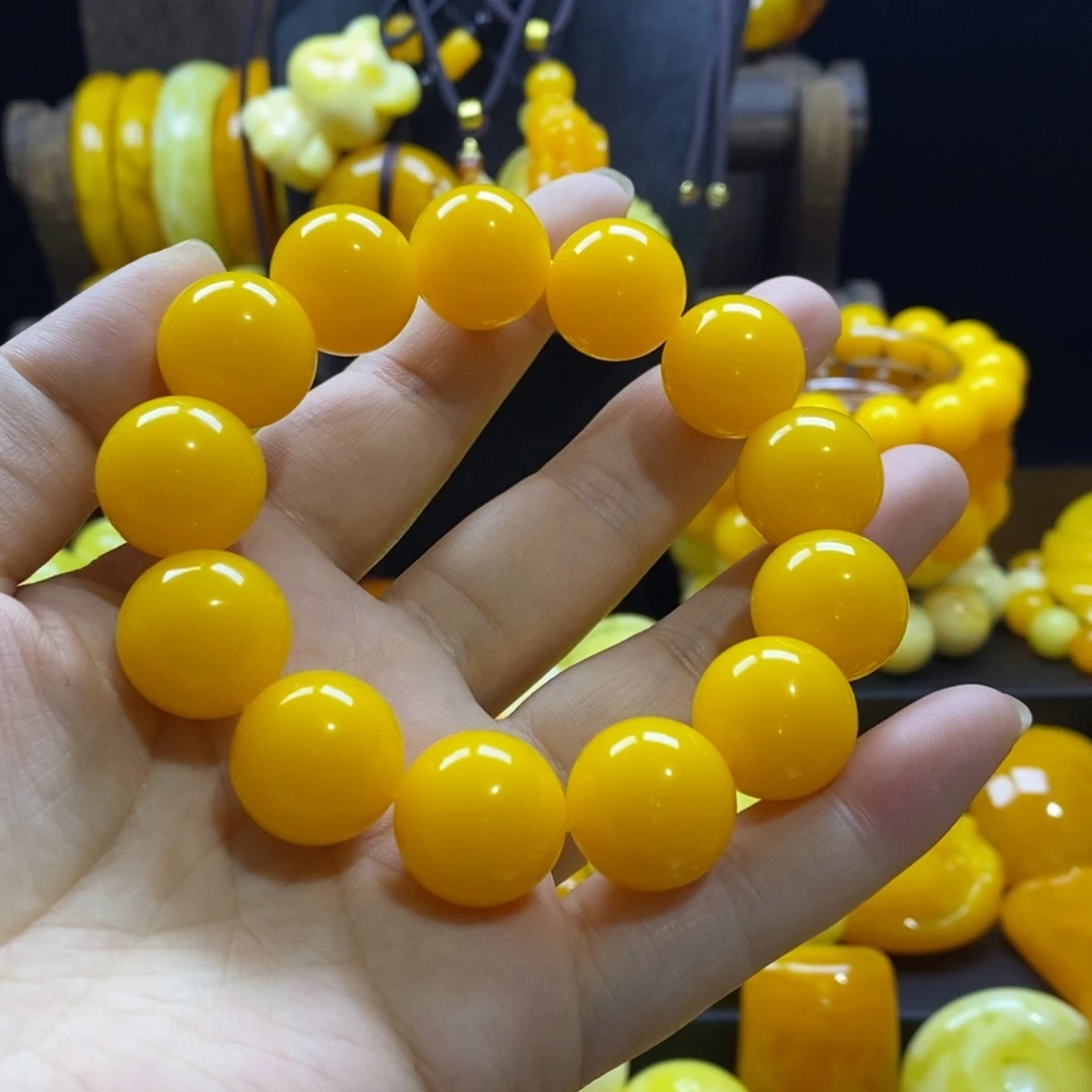 沧***志18满油满密鸡油黄手串