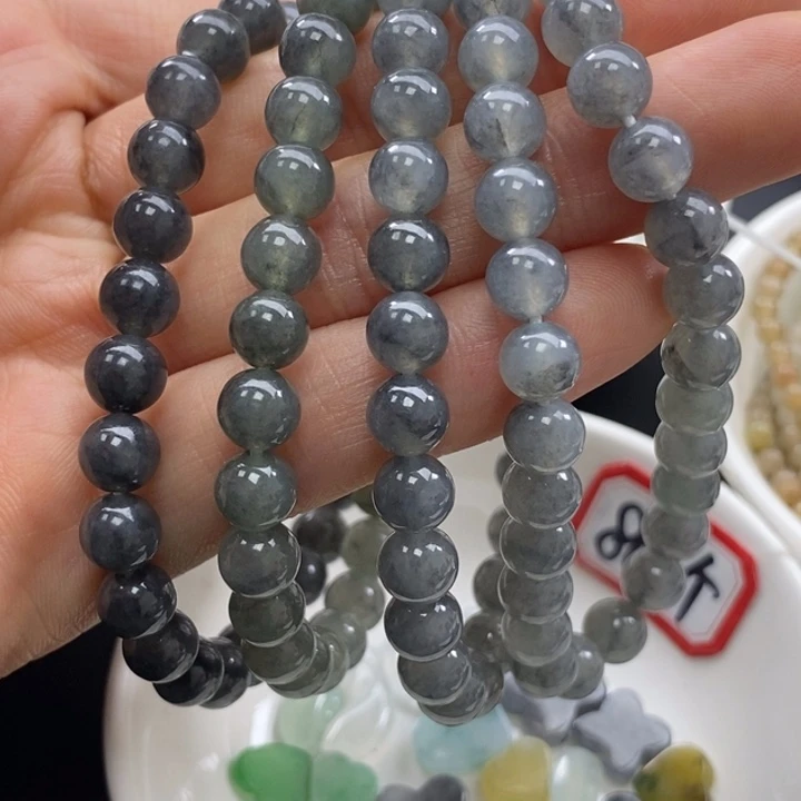 翡翠颈饰未镶嵌卡6.4-6.5乌鸡20一颗可挑