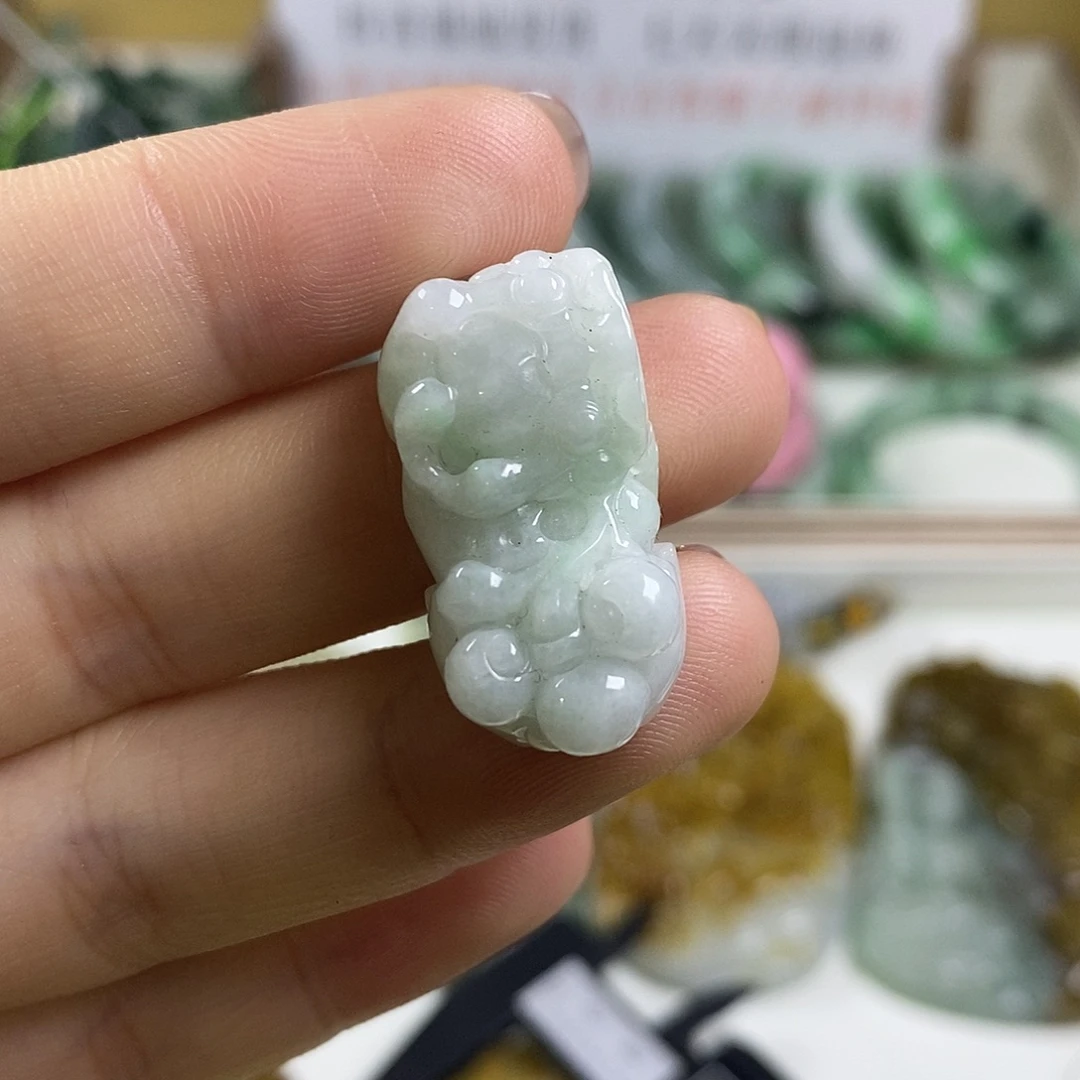 翡翠未镶嵌颈饰翡翠A货貔貅挂件1