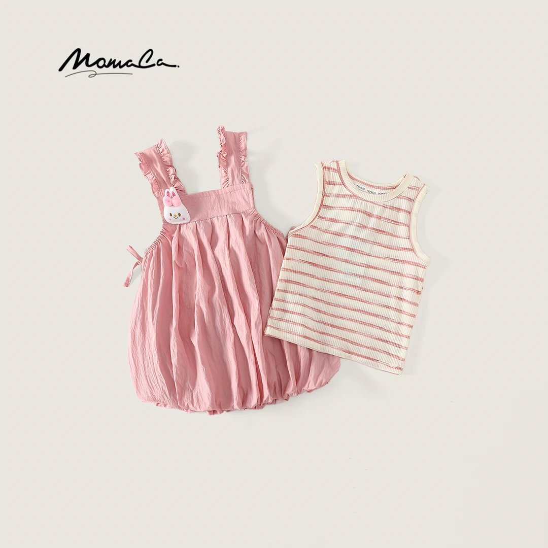 MOMOCO夏季女童立体小兔子甜美时尚两件套洋气兔耳朵77630580041