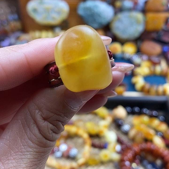 蜜蜡未镶嵌戒指戒指