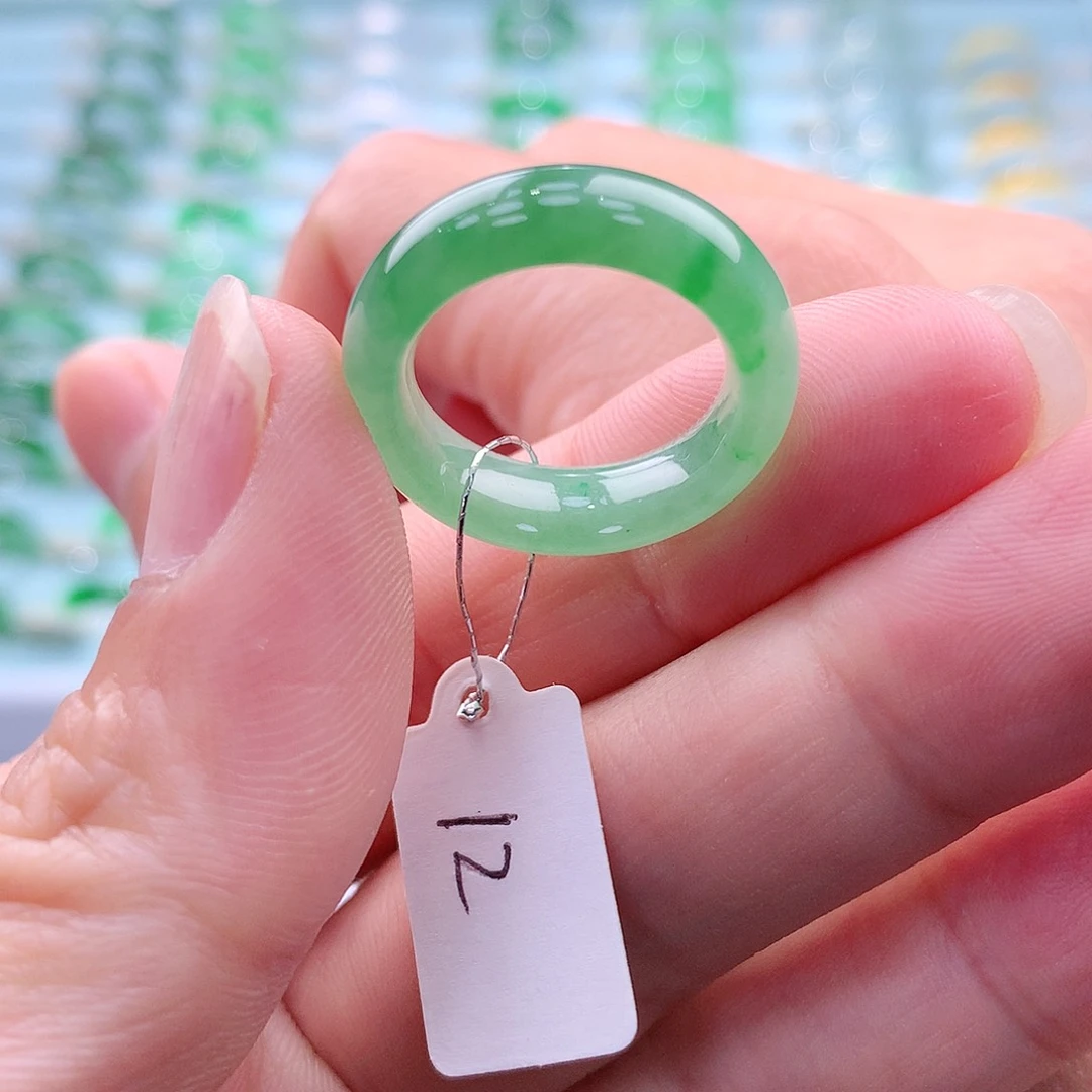 翡翠戒指未镶嵌喜***锅A货缅甸翡翠