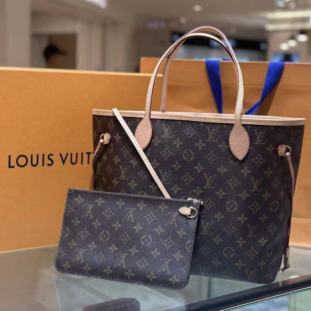 95新 LouisVuitton/路易威登 neverfull中号老花托特包/ss3390
