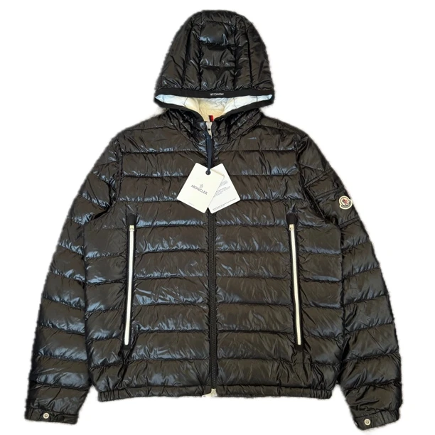 全新未使用 MONCLER 漆面亮面薄款黑白熊猫配色羽绒服6码