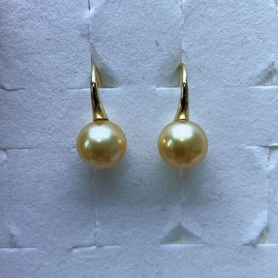 海水珍珠耳饰银S925镶嵌