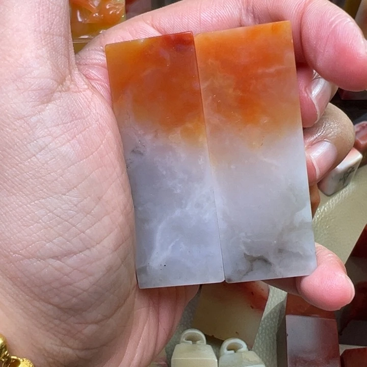 清***梦印石寿山石两个一组