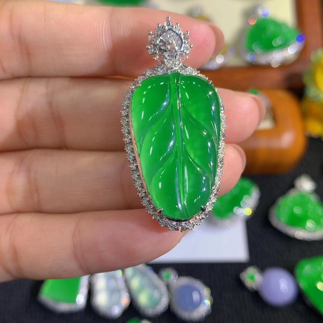 财***8翡翠18K金镶嵌颈饰分单4（分6单）