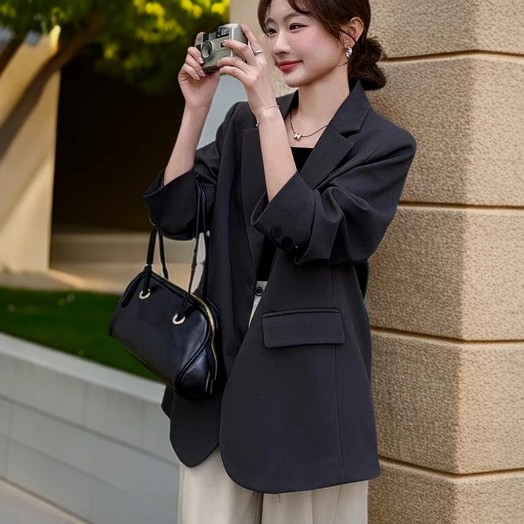 休闲小西装外套女春秋2025新款韩系宽松气质时尚百搭西服上衣