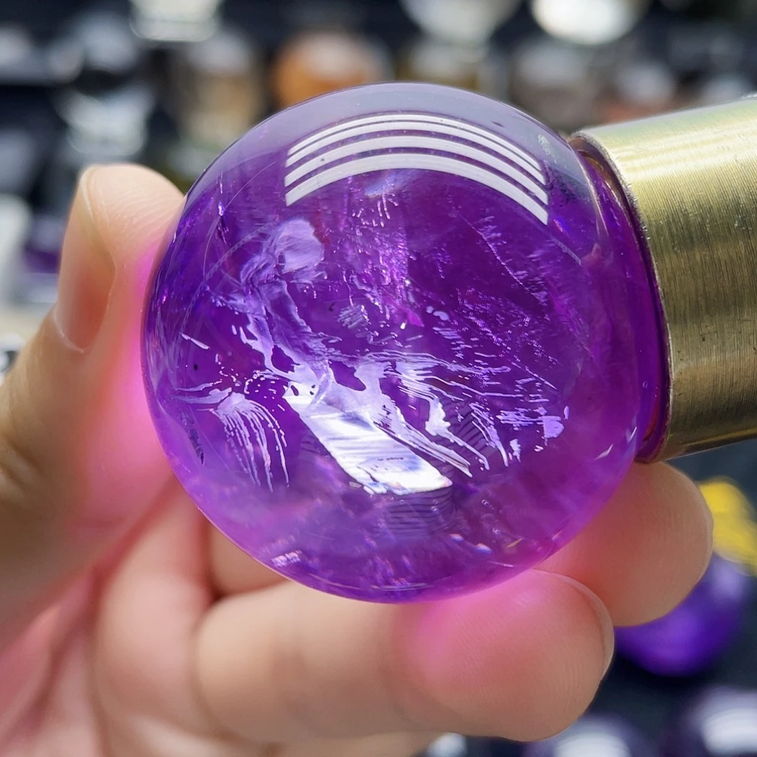 未镶嵌珠宝半成品水晶天然紫水晶38.5mm