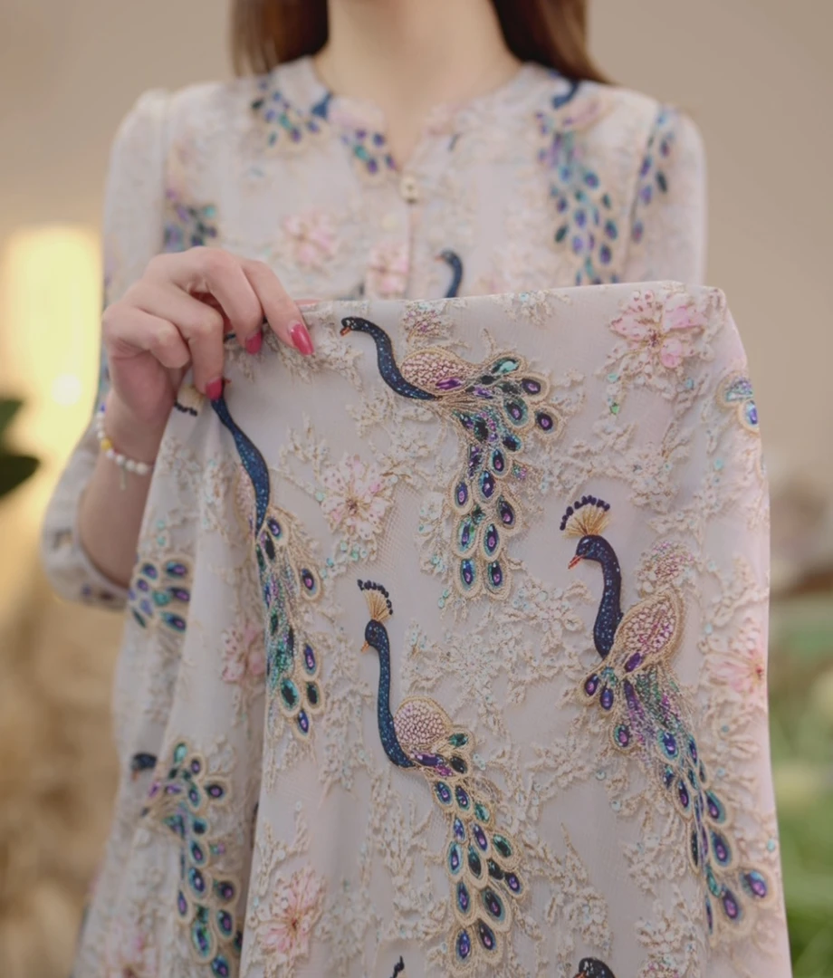 【618特惠】【77】孔雀印花-新款女神高贵优雅气质显瘦裙减龄连衣裙