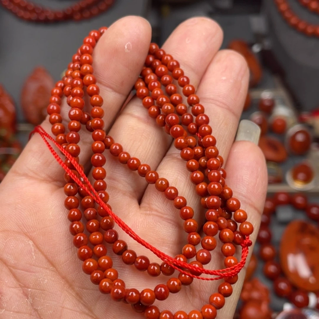 【闪购商品】南红玛瑙珠宝奇石未镶嵌多圈3➕