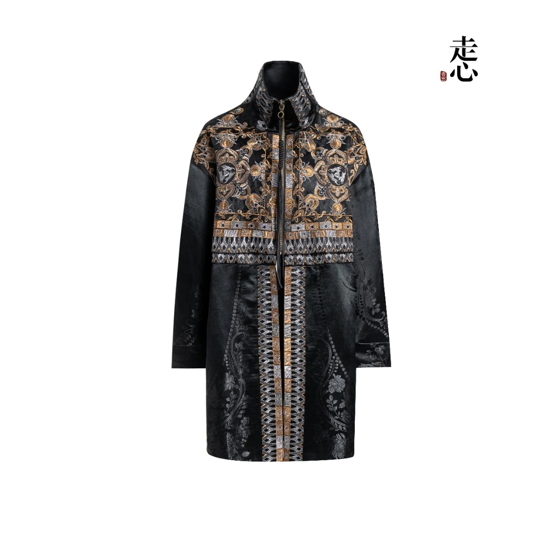 新品！【走心非遗】莲花三兔黑金苗绣外套24ZY41160202