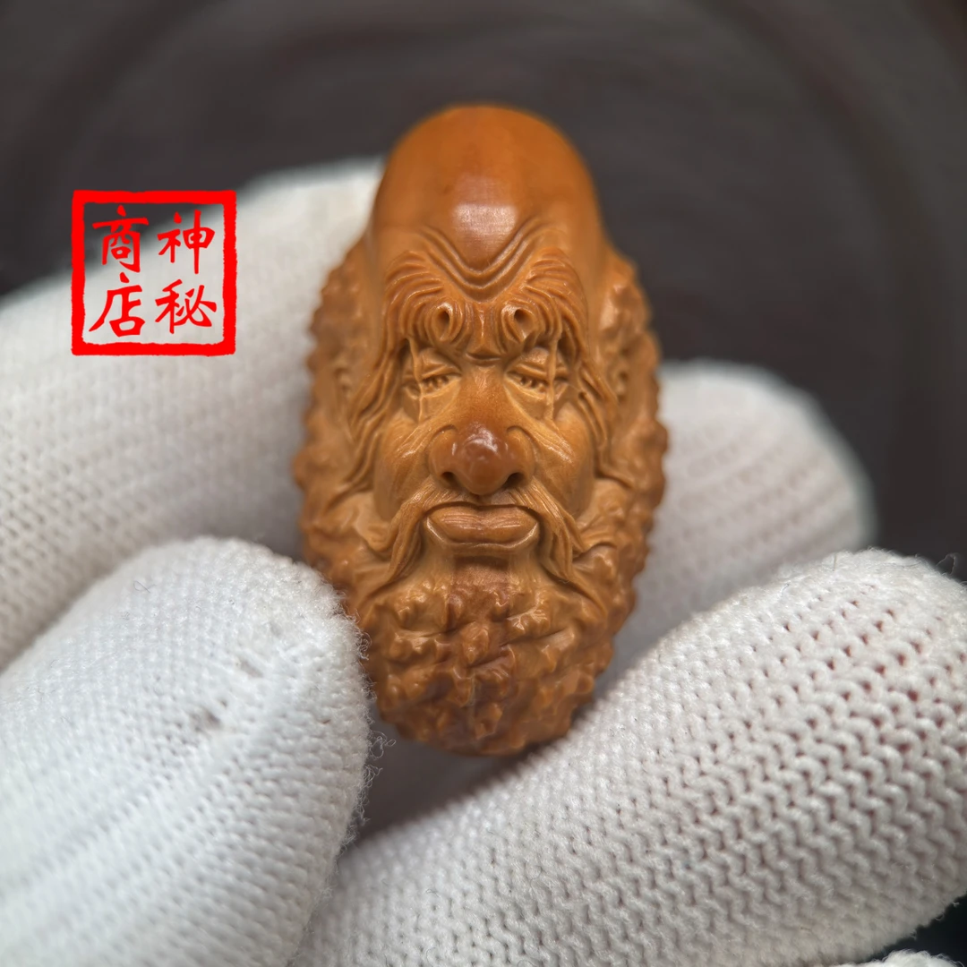 苏州橄榄核雕刻达摩悟道头像立雕大核手串吊坠挂件项链文玩配饰