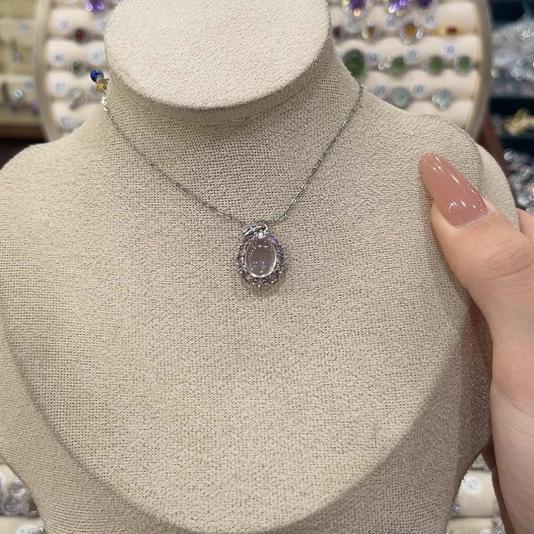 银S925镶嵌颈饰芙蓉石吊坠