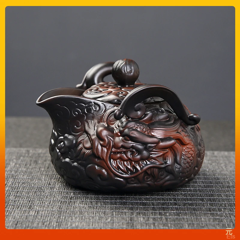 紫陶防烫茶壶泡茶专用网红茶器大容量轻奢一人手抓壶茶具茶艺器具