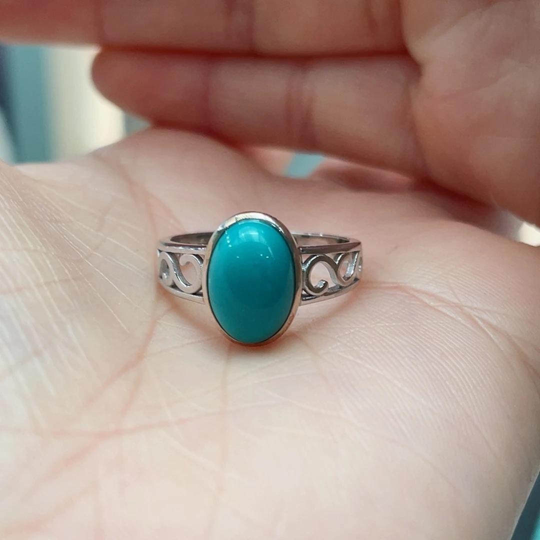 绿松石戒指银S925镶嵌