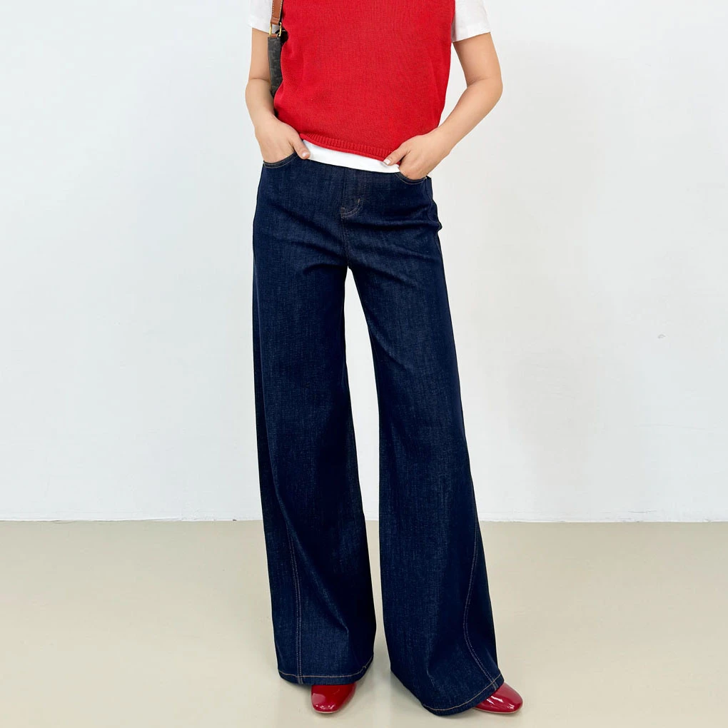 【断码福利】3欧货2025秋冬显瘦高腰牛仔裤女阔腿弯刀牛仔宽松