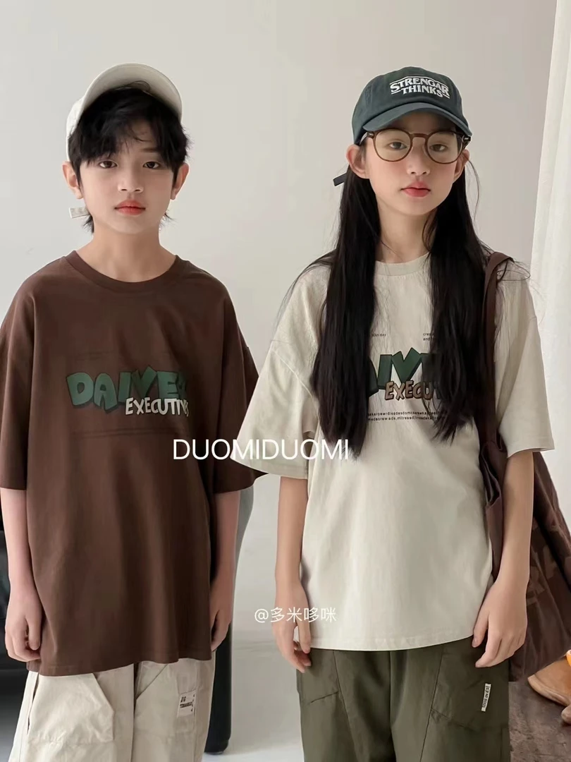 男孩女孩中大童青少年韩版短袖