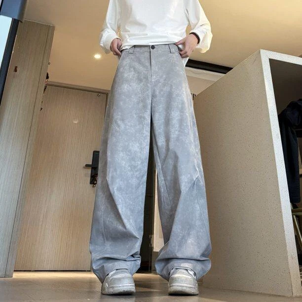 夏天男裤子新款夏季扎染脏脏裤美式百搭牛仔裤休闲轻奢痞帅男装