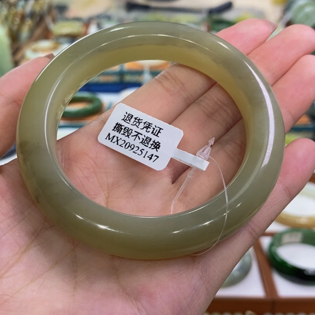 未镶嵌手镯和田玉且末暖黄飘青花58/9