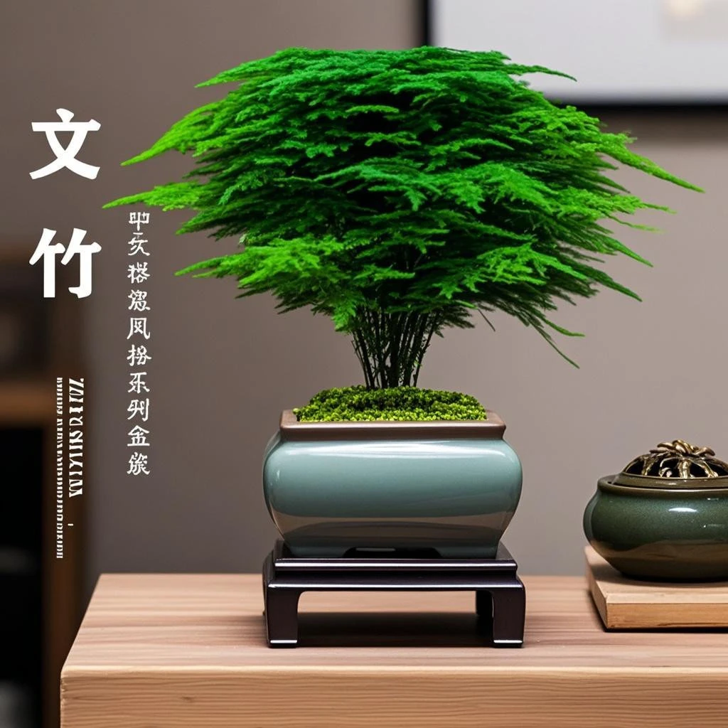 文竹盆栽室内水培绿植物客厅阳台办公室桌面禅意摆件好养四季盆景