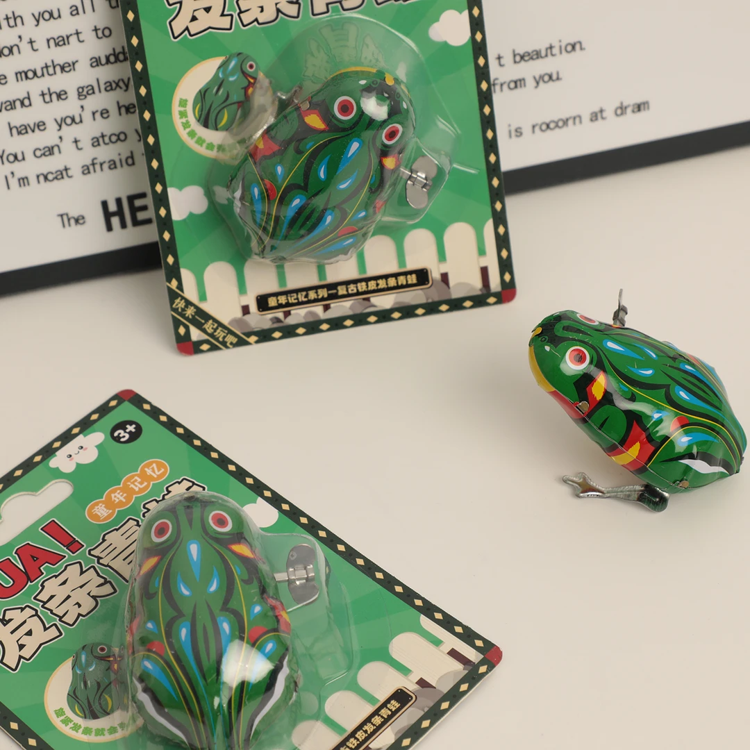 老式发条铁皮跳跳蛙创意怀旧小玩具网红青蛙玩具