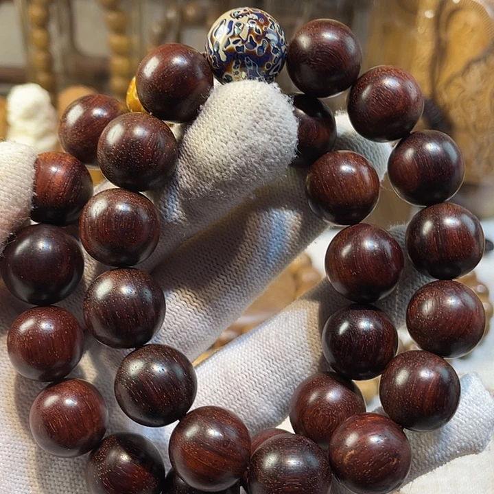 手串/手链檀香紫檀（小叶紫檀）小叶紫檀1.5配大漆珠5种颜色