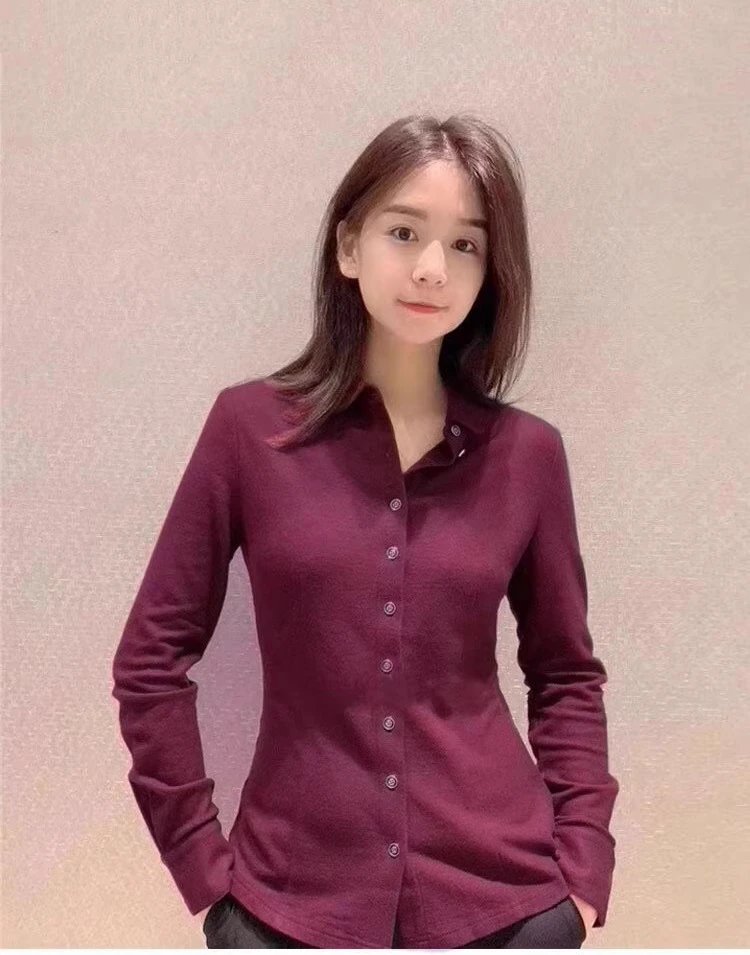 【商场同款】2025新款女装加厚保暖打底娃娃领羊毛衬衣5300528