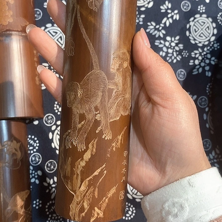 遥*老煤竹手工雕刻精品茶则