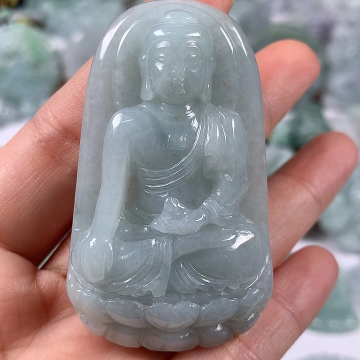 颈饰未镶嵌翡翠阿尼陀佛洒黄翡福利卡厚10+