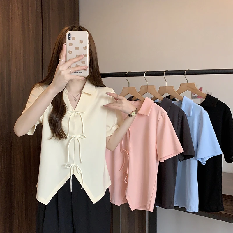 2025微胖mm夏季时尚百搭新中式短袖上衣纯色显瘦T恤女8875