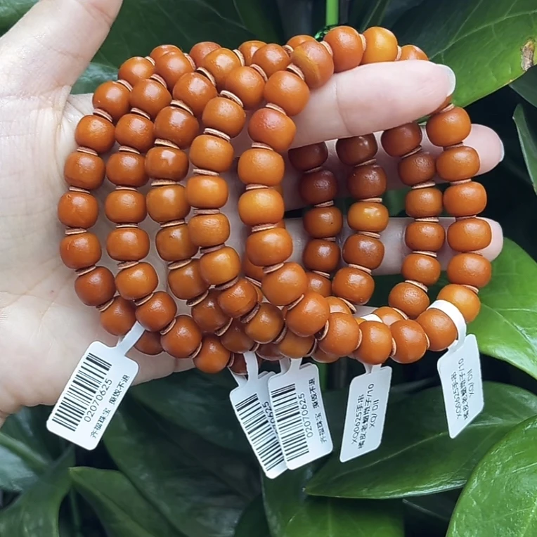 【德昌隆珠宝】XQ0625/10mm天然琥珀橘皮墩珠手串（多样性发其一)