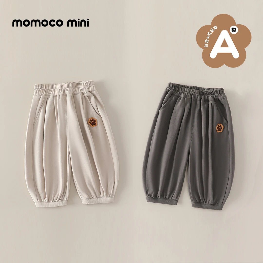 【现货】MOMOCOmini婴童秋季绣花卫裤男女宝休闲裤87310358001&02