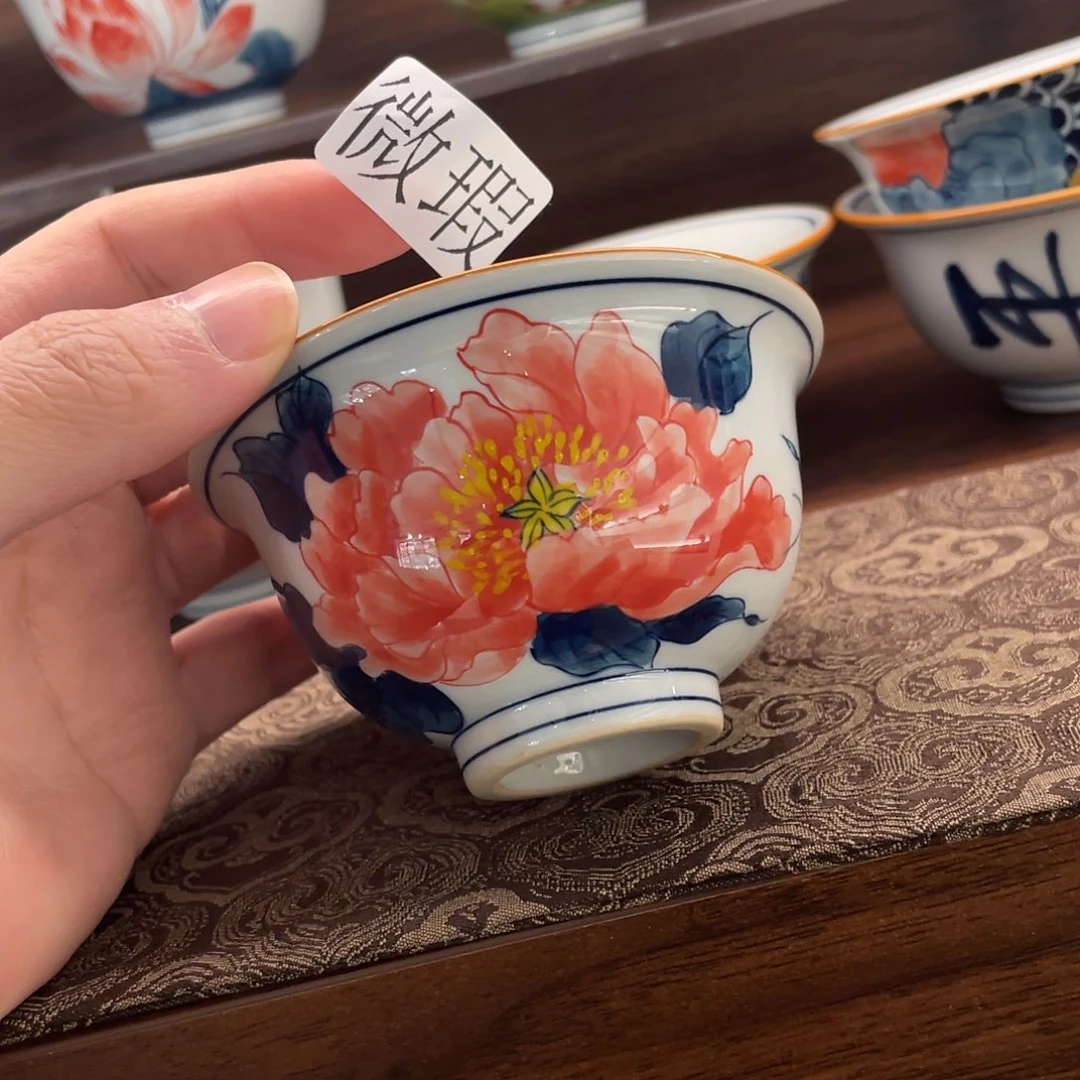 釉下手绘茶具微瑕