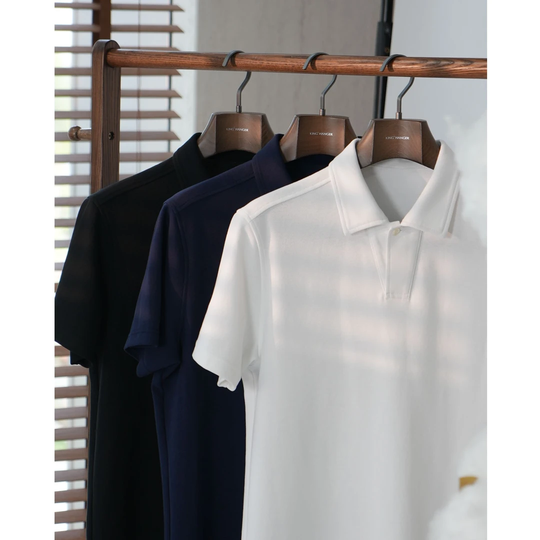 骐制男士纯色休闲透气薄款半袖休闲翻领夏季纯棉珠地棉POLO衫