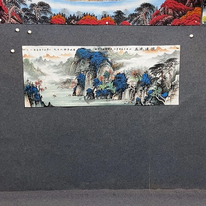 国画六尺山水一副