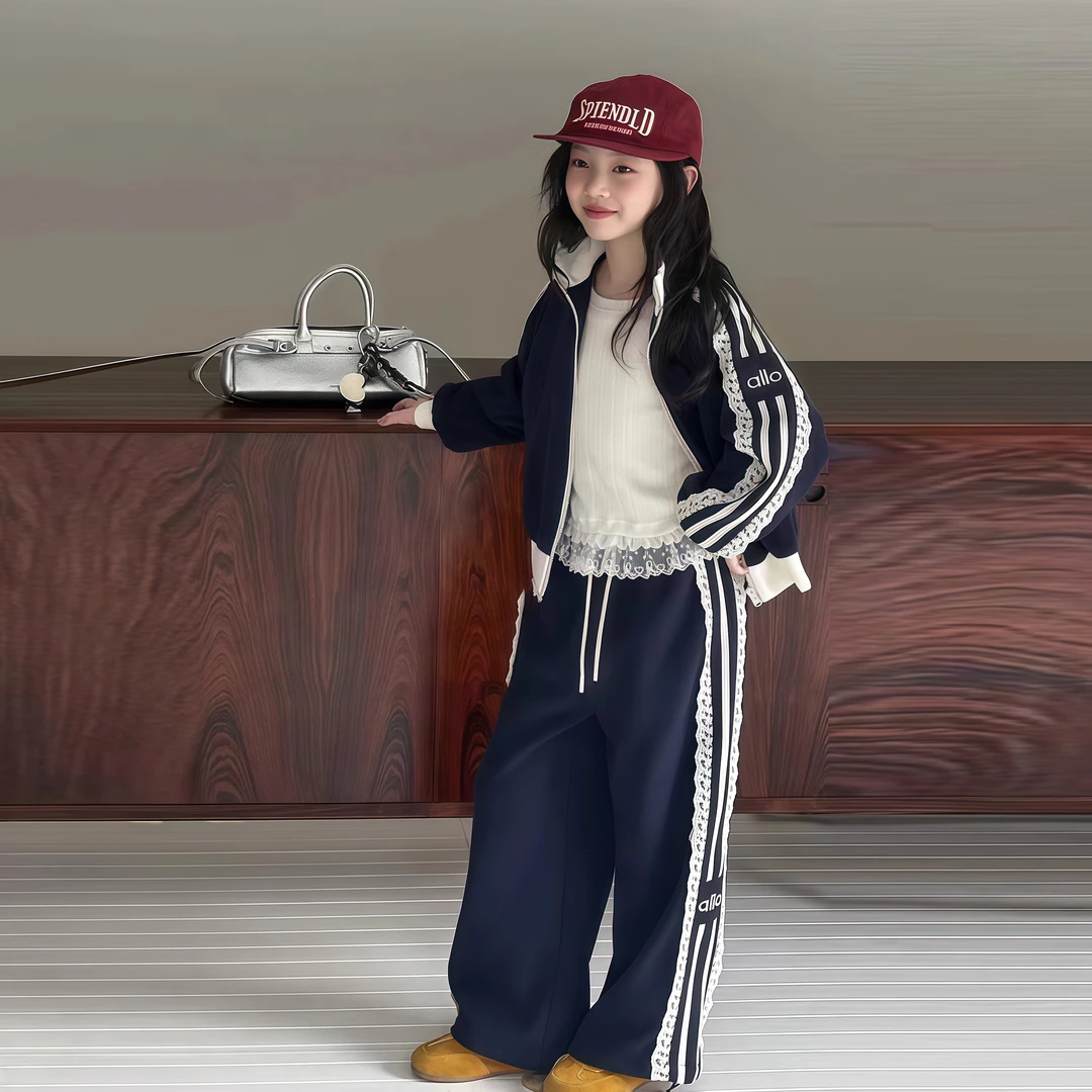 女童秋装套装2025新款时髦洋气儿童春秋季休闲大童百搭运动两件套