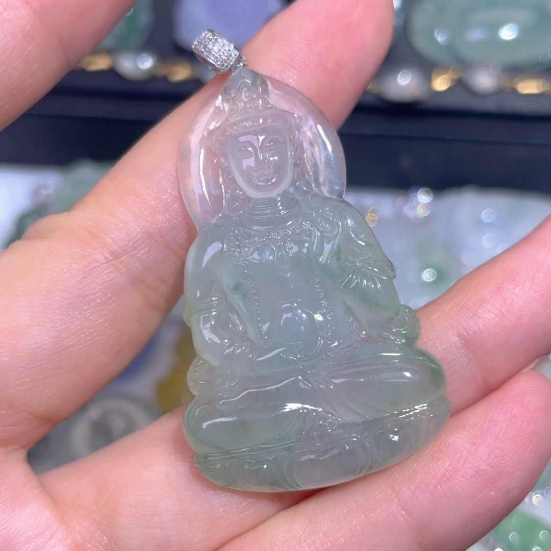 颈饰18K金镶嵌翡翠翡翠